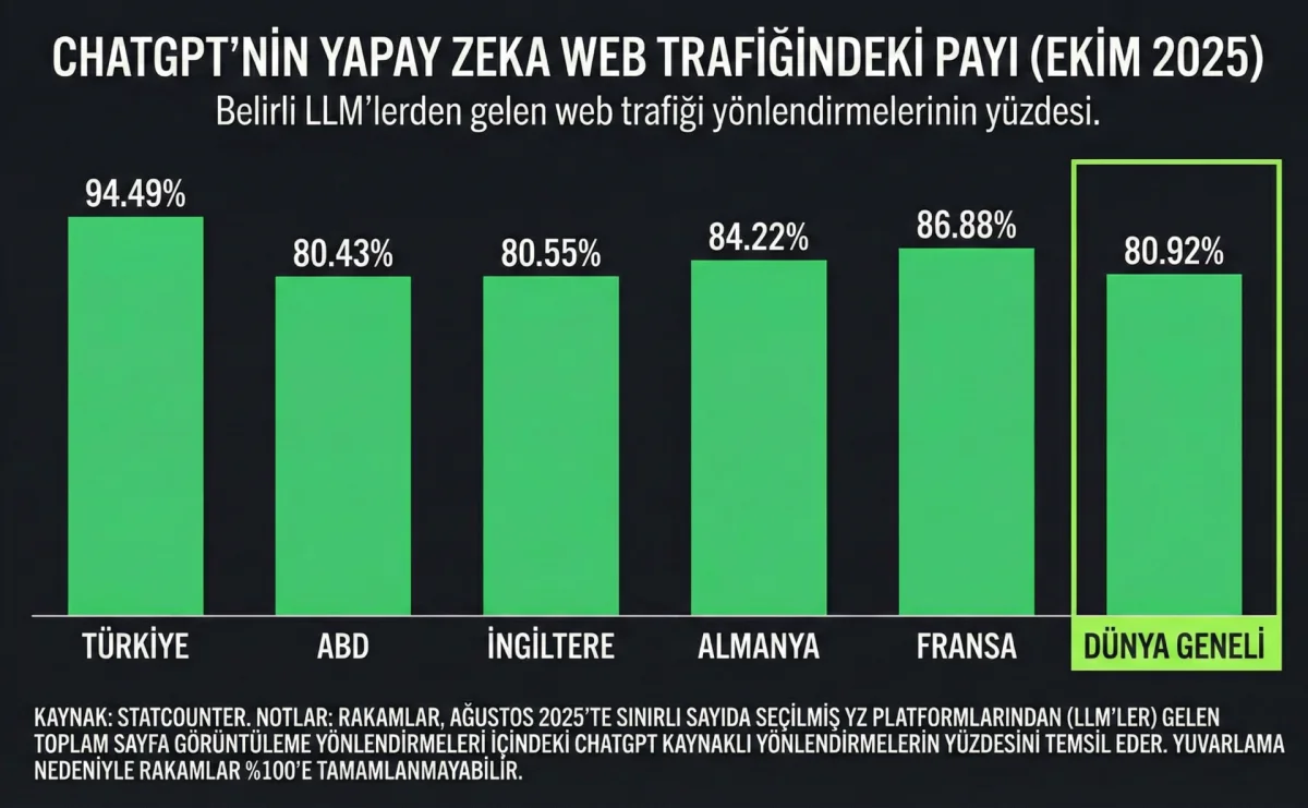 T&uuml;rkiye'de ChatGPT Kullanımında Rekor
